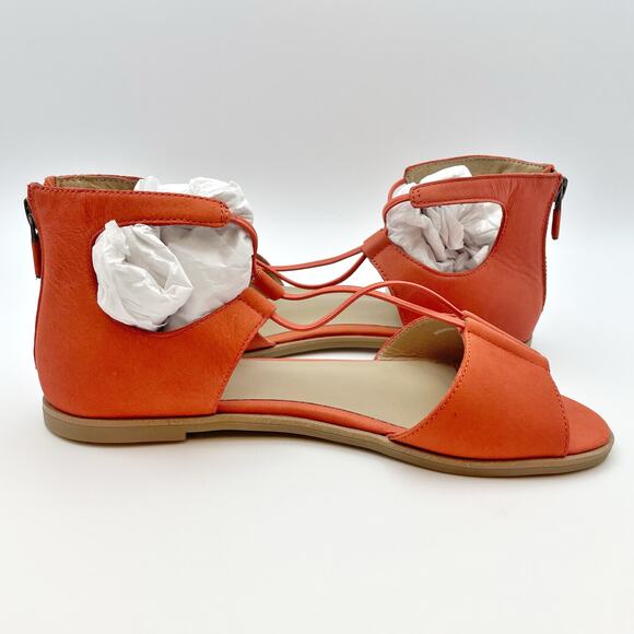 Eileen Fisher Womens Rose Leather Sandasl Size 6.5 Orange Open Toe NIB - Picture 9 of 14